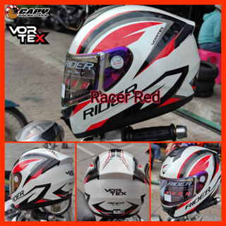 หมวกกันน็อค หมวกเต็มใบ RIDER รุ่น Vortex สี RACER  ชิลด์หน้าปรอท  น้ำหนักเบา M,L,XL