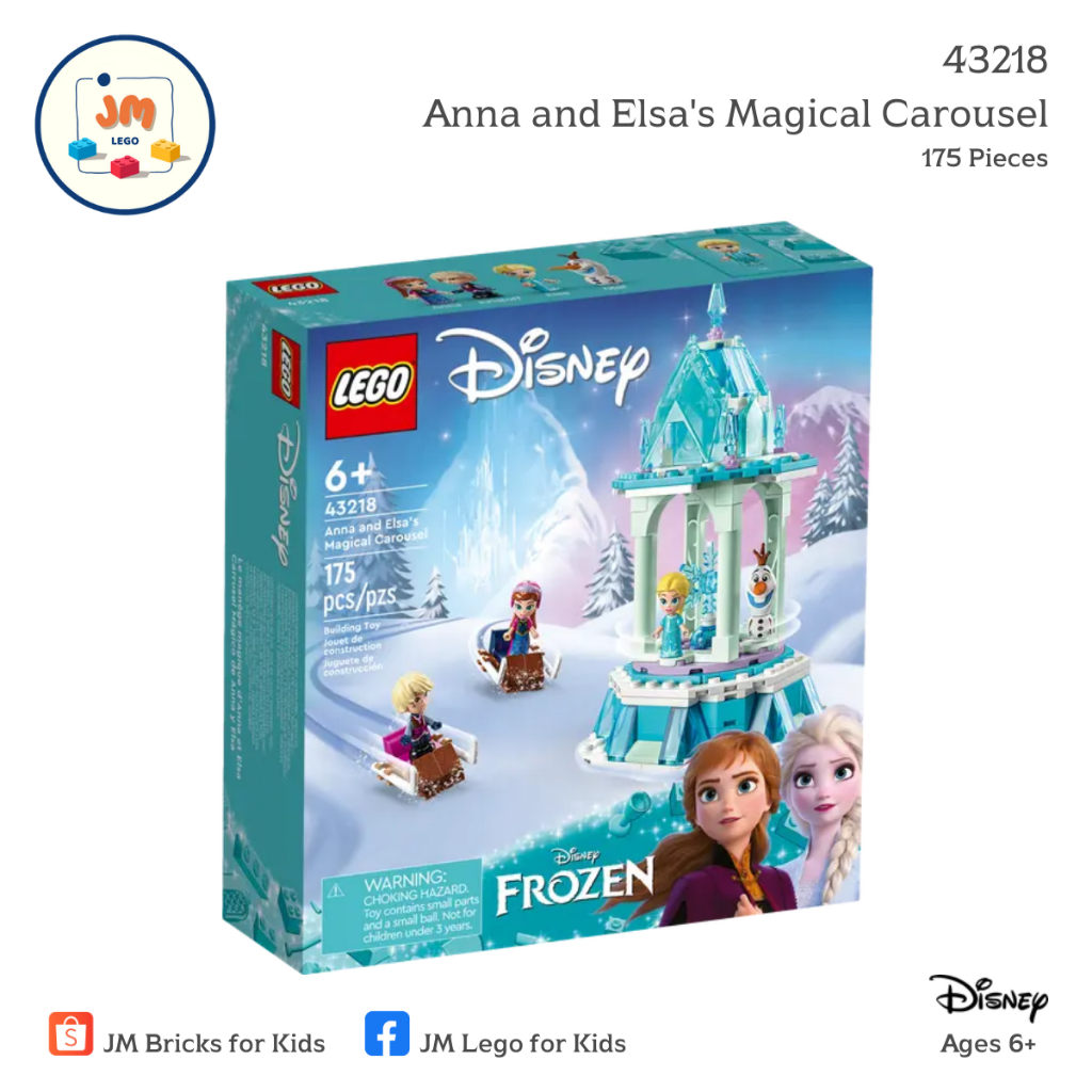 LEGO Disney 43218 Anna and Elsa's Magical Carousel (175 Pieces) สำหรับเด็กอายุ 6 ปีขึ้นไป Brick Toy