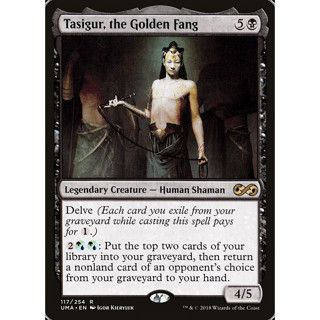 [MTG] Tasigur, the Golden Fang [UMA] [BLACK] [RARE] [NORMAL] [ENG] (การ์ดเมจิค / Magic the Gathering)