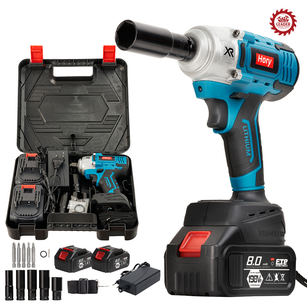 HORY บล็อกไฟฟ้า 198V บล็อกแบต บล็อกแบตเตอรี่ 2ระบบ แบตเตอรี่ อย่างดี 1ก้อน หรือ 2ก้อน บล็อกไร้สาย รุ่น H-198 สีฟ้า