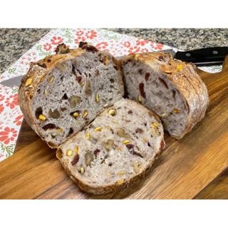 Sourdough Cranberry Orange Walnut Bread ขนมปัง ซาวโดว์ 550g อบใหม่ๆ ทุกออเดอร์