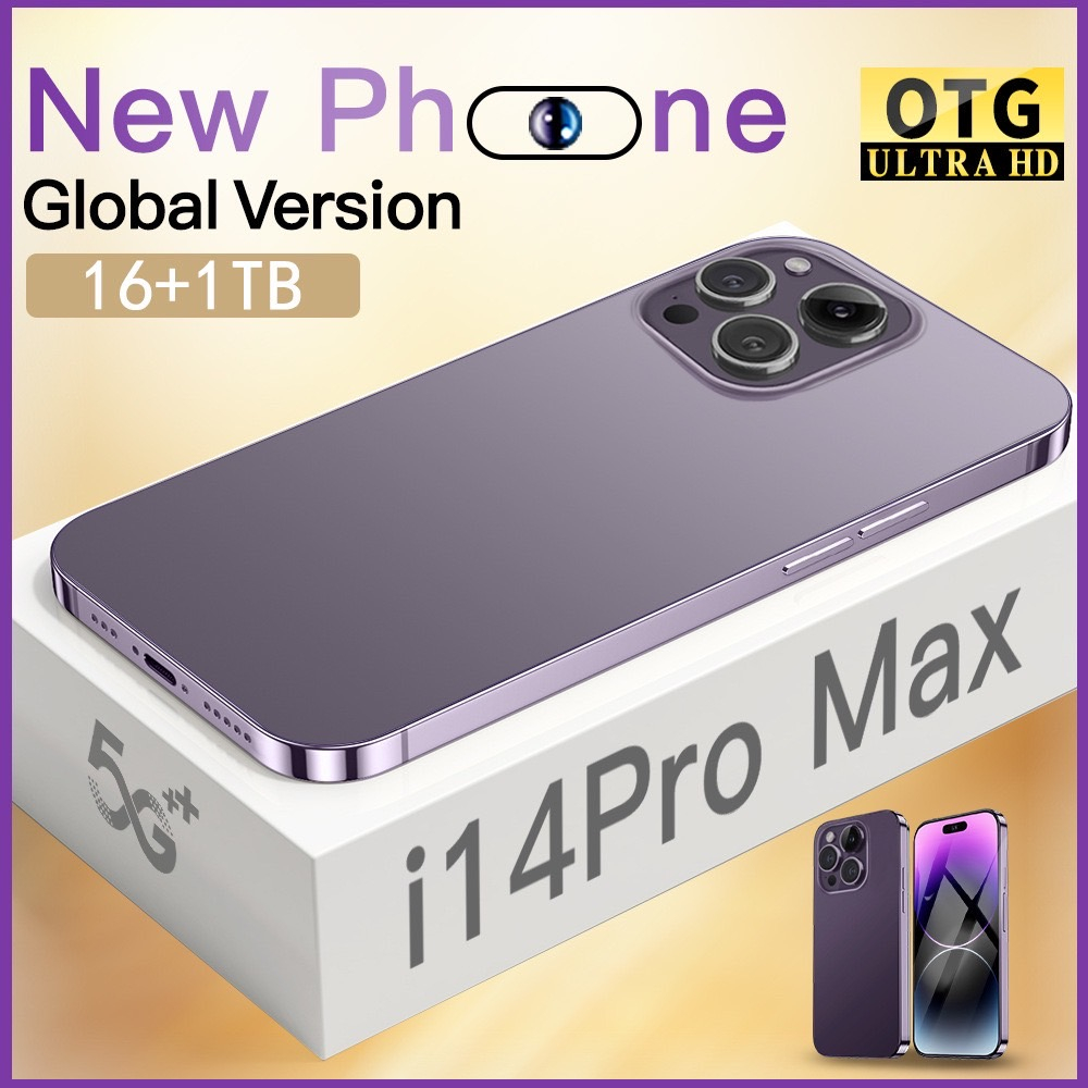โทรศัพท์มือถือ i14 Promax 5Gสมาร์ทโฟน ใหม่เอี่ยม100% หน้าจอขนาดใหญ่ 7.3 นิ้ว（แรม16GB+รอม512GB）รองรับแอปธนาคาร มือถือราคา