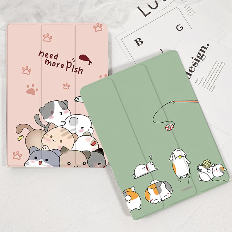 เคสสำหรับไอแพด ลายน่ารัก 💖 gen8 gen9 gen7 10.2 Air4 Air5 10.9 Air3 10.5 gen6 Air1/2 9.7 มีช่องเก็บปากกา pro11 2021