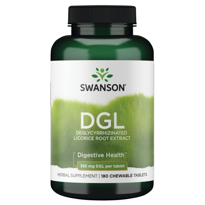สารสกัดจากรากชะเอมเทศ Deglycyrrhizinated Licorice Root Extract Swanson DGL(Licorice) 385 Milligrams 