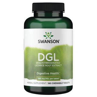 สารสกัดจากรากชะเอมเทศ Swanson DGL(Licorice) 385 Milligrams 180 Chwbls