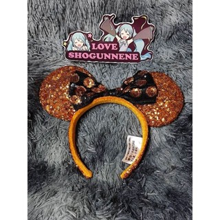 สวยมาก ❤️ Disney Parks Gold Halloween Bow Sequins Mickey Minnie Mouse Ears Headband ❤️ ที่คาดผมประดับเลื่อม มินนี่เม้าส์