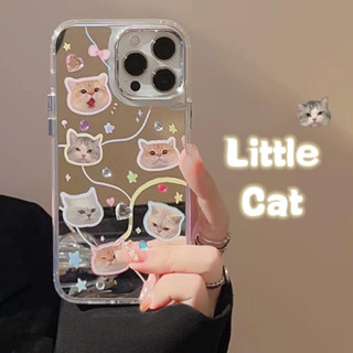 🔥จัดส่ง24ชม🔥iPhone11 12 13 14 Pro max case for เคสไอโฟน11 เนื้อแมท บางเบาพกพาง่าย Mirror น่ารัก การ์ตูน ลูกแมว Case