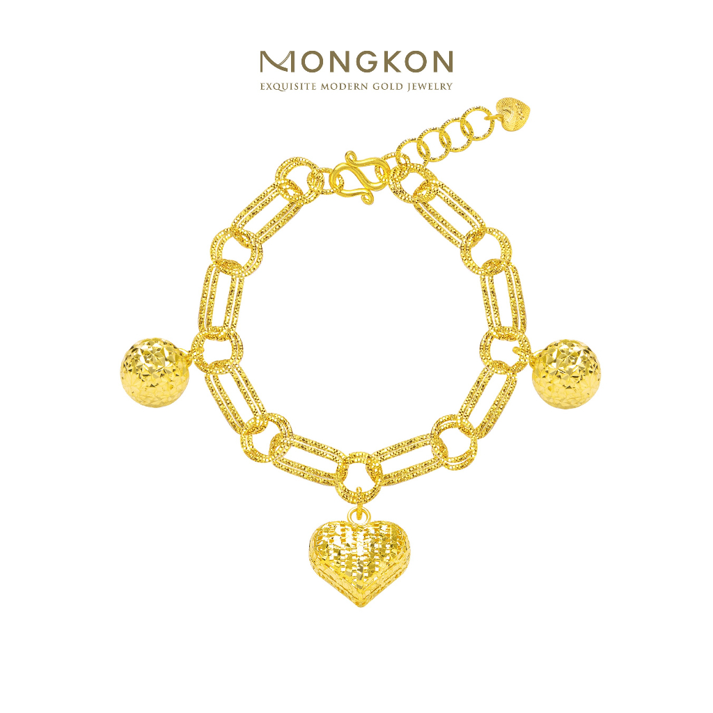 Mongkon Gold ทองคำแท้บริสุทธิ์สูง 96.5% สร้อยข้อมือ Crystal over heart น้ำหนัก 2 บาท