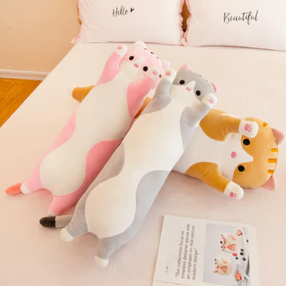 ตุ๊กตาหมอนข้างน้องแมวน้อย 55CM 70CM 90CM 110CM ผ้านุ่มน่ากอดสุดๆ เขียนการ์ดอวยพรได้