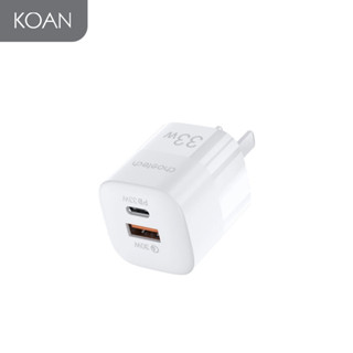 อแดปเตอร์ Choetech Dual USB-A and USB-C Port PD PPS 33W Charger - White (US)