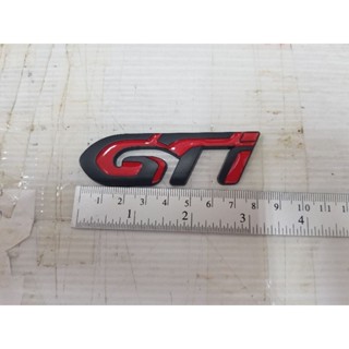 logo gti งานเหล็ก แดงดำ ขนาด8cm