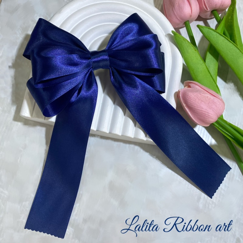 โบว์สีกรม โบว์นักเรียน โบว์ติดผม *มีหลายแบบให้เลือก เก็บปลายไม่รุ่ยใช้ริบบิ้นเนื้อดีเงาสวยค่ะ มีกิ๊บแบบสปริงล็อคและหนีบ - รูปที่ 3