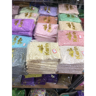 ลูกปัดเม็ดทรายสีสวยๆขนาด4มิลถุง450กรัม