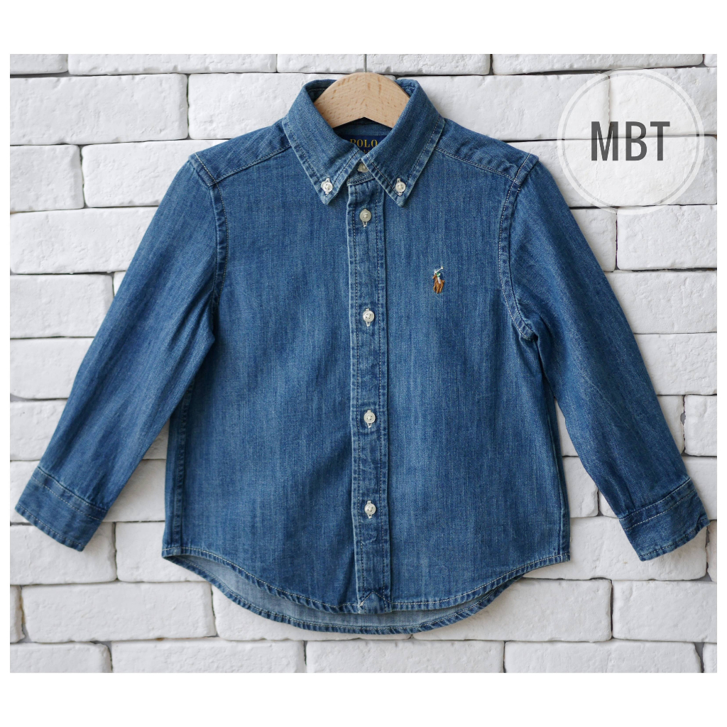 POLO RALPH LAUREN KIDS COTTON DENIM SHIRT #เสื้อเชิ๊ตเด็กผู้ชาย #ของแท้100%