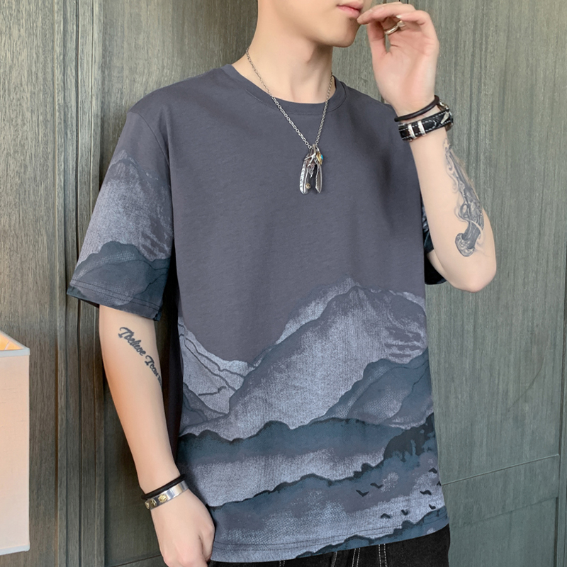 Man.shop เสื้อยืดแฟชั่นสีพื้นมีให้เลือก 4 สี เสื้อผ้าคุณผู้ชายผ้านิ่มไม่ร้อนสวมใส่สบาย ขนาดใหญ่ สไตล์ญี่ปุ่น