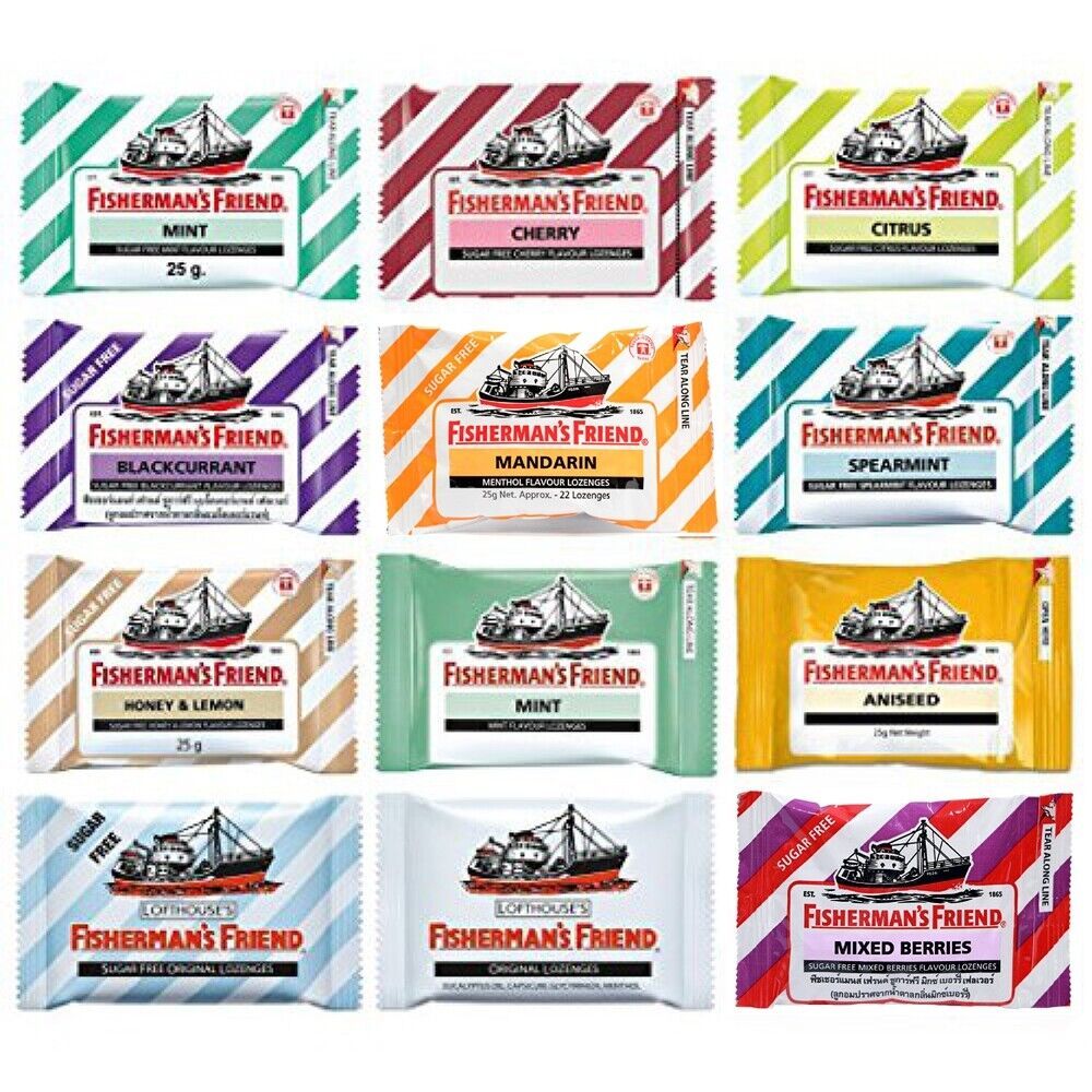 Fisherman's Friend ฟิชเชอร์แมนส์ เฟรนด์ ลูกอม Fisherman Friend ทุกรสชาติ ขนาด 25 กรัม