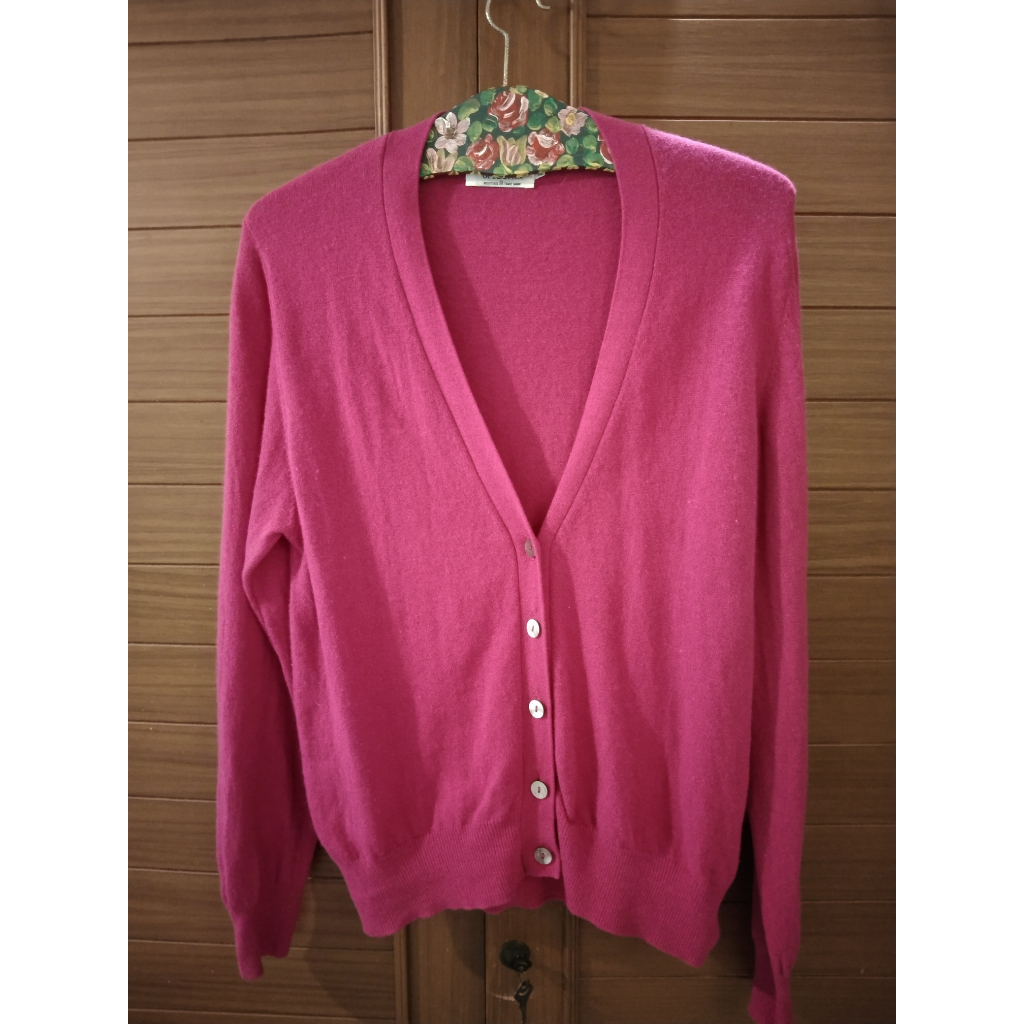 UNITED COLORS OF BENETTON Styled in Italy เสื้อคาร์ดิแกนสีชมพูบานเย็น Size 48