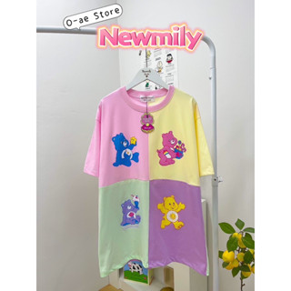 เสื้อยืด Oversize Newmily แคร์แบร์ผ้าต่อ ผ้านิ่ม ใส่สบาย