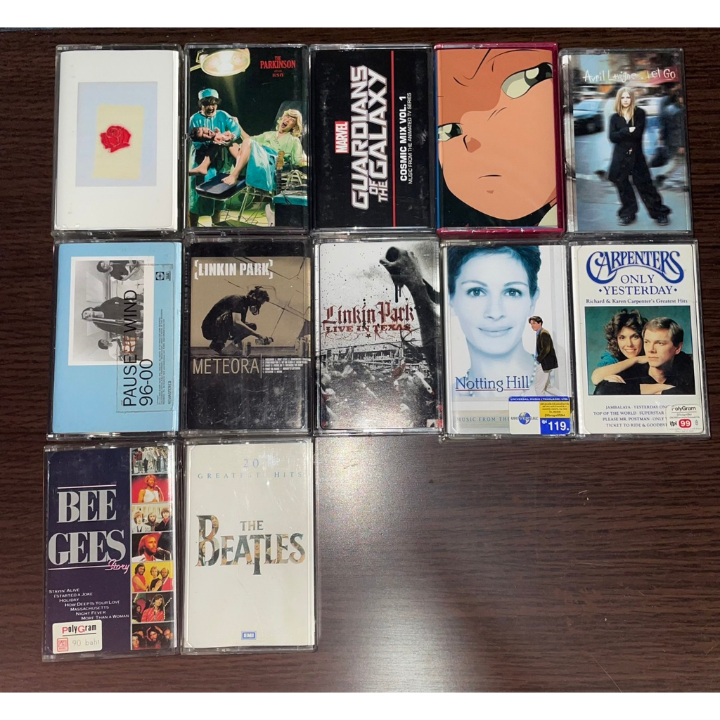 เทปเพลงไทย สากล เทปคาสเซ็ท cassette tape: Lany, Adoy, The parkinson, Notting hill, Linkin Park, Carpenters, Beegees
