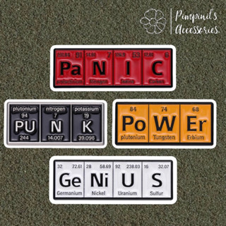 ʕ •ᴥ•ʔ ✿ พร้อมส่ง : เข็มกลัดลายเกมครอสเวิร์ดตารางธาตุ | Periodic Table Crossword Game Enamel Brooch Pin Set.