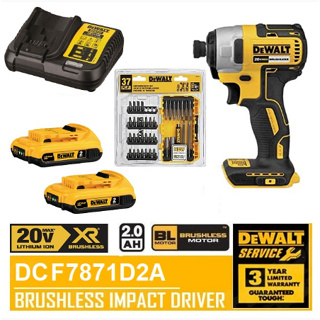 DEWALT ไขควงกระแทก รุ่น DCF7871D2A มาพร้อมแบต+แท่นชาร์จ เครื่องมือช่าง รับประกัน