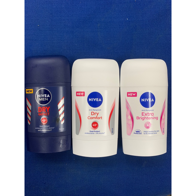 นีเวีย สติ๊ก โรลออน Nivea Stick ขนาด 50 กรัม (ปกป้องได้ 48 ชั่วโมง) สูตร Dry Impact , Dry Comfort , Extra Brightening