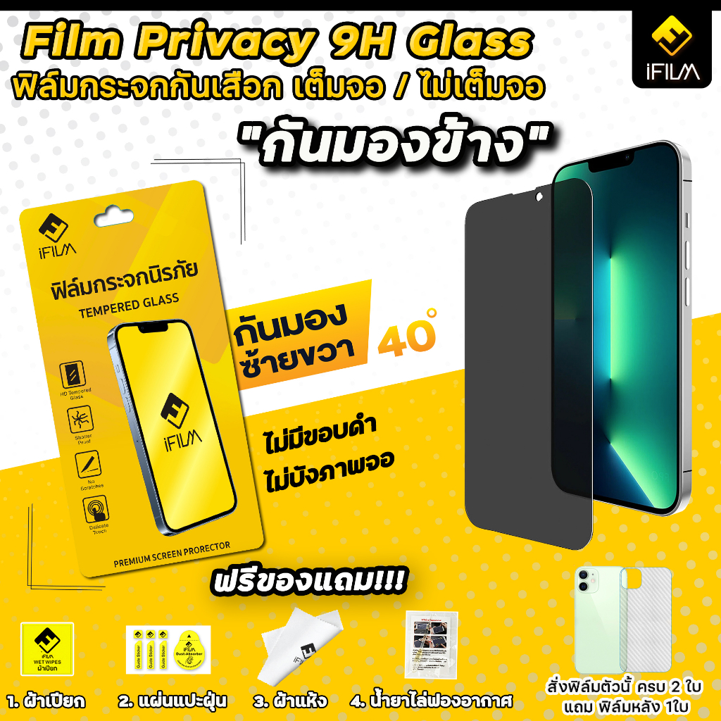 iFilm ฟิล์มกันมอง ไร้ขอบดำ For iphone 16 pro max 16plus รูปที่ 2