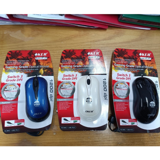 **ลด!! กระหน่ำ สินค้า เคลียสต็อค เกรด B** เม้าส์ Optical MOUSE USB OKER รุ่น OP-200 (คละสี)