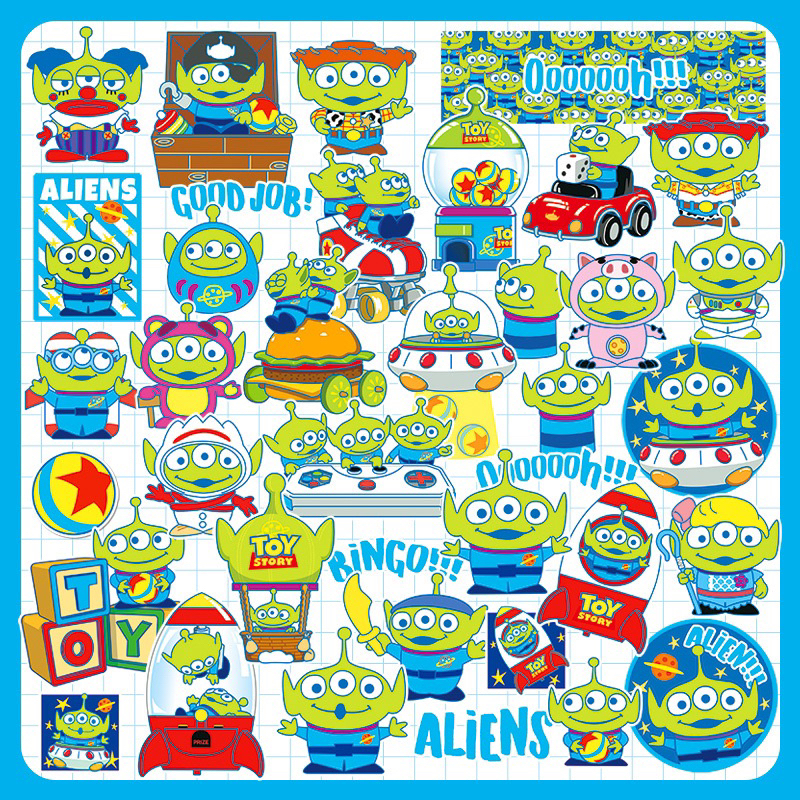 พร้อมส่ง สติ๊กเกอร์ ALIENS TOYSTORY 1ชุดมีทั้งหมด 38 ชิ้น