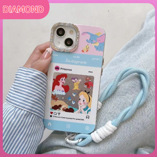 💲คูปองเคลม💲เคสไอโ case for iphone 11 12 สโนว์ไวท์ พร้อมโซ่ เคส 14 13 12 11 pro max ซิลิโคนเหลว การป้องกันที่ครอบคลุม