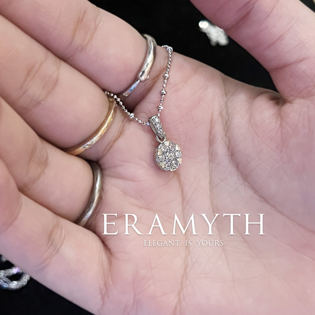 Eramyth Jewelry: สร้อยคอ พร้อม จี้ เงินแท้ 925 ฝั่งเพชรสวิส CZ งานเตย รูปทรงหัวใจ  SF-0191-R01 (พร้อมส่ง) ราคา ถูกที่สุด ดีลบีเคเค แกลเลอรีภาพที่ 3