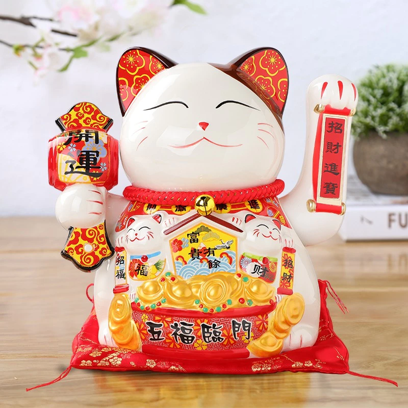 *สูง 17cm* แมวมงคลนำโชค แมวกวัก เรียกทรัพย์ โชคลาภ มั่งคั่ง รุ่งเรือง ของขวัญ ของฝาก ของมงคล