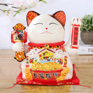 *สูง 17cm* แมวมงคลนำโชค แมวกวัก เรียกทรัพย์ โชคลาภ มั่งคั่ง รุ่งเรือง ของขวัญ ของฝาก ของมงคล