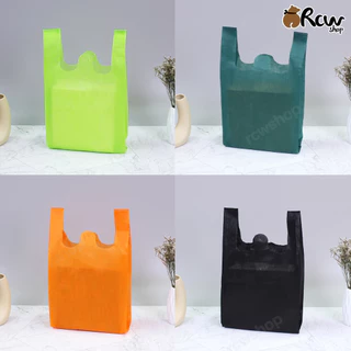 ถุงผ้าสปันบอนด์ ทรงเสื้อกล้าม ถุงผ้าใส่ของ (แพ็ค 25 ใบ , Size S M L)