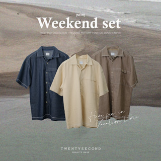 TWENTYSECOND เสื้อเชิ้ตแขนสั้น ผ้า Cotton denim รุ่น Weekend shirt