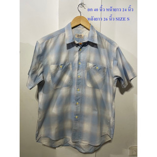 เสื้อเชิ้ตวินเทจ อก 40 นิ้ว หน้ายาว 24 นิ้ว หลังยาว 26 นิ้ว SIZE S สภาพดี ไม่มีตำหนิ