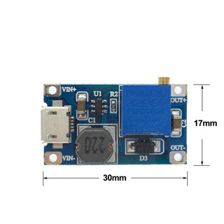 โมดูลเพิ่มแรงดันไฟ Step UP 2A DC - DC MICRO  ไฟเข้า USB 2V-24V ไฟออก 5V 9V 12V 28V