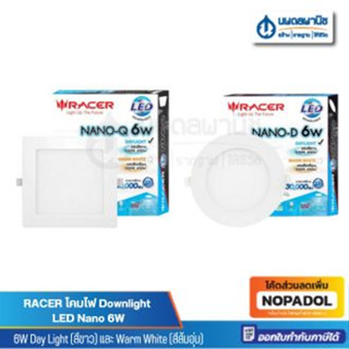 Downlight LED Nano 6W RACER Day Light (สีขาว) และ Wram White (สีส้มอุ่น)