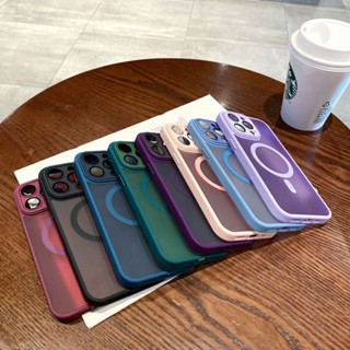 เคส Case Magsafe เลนส์กล้อง สำหรับรุ่น iPhone 15 15pro max 15plus ไร้นิ้วมือ