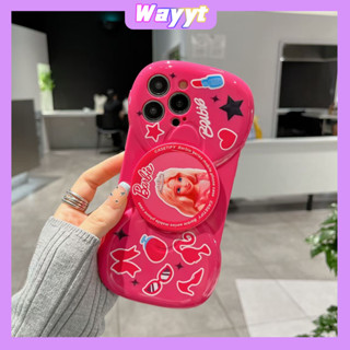 💖จัดส่ง24ชม💖iPhone 14 13 12 11 Pro Max เคส for เคสไอโฟน11 น่ารัก บางเบาพกพาง่าย การ์ตูน Barbie กระจกเงา พร้อมขาตั้ง Case