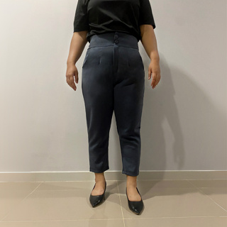 กางเกงขายาวผู้หญิง "2XL-5XL" รุ่น7ส่วนกระดุมคู่ (ผ้าฮานาโกะ)