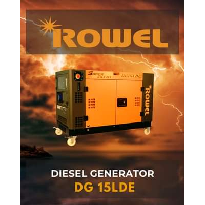 เครื่องกำเนิดไฟฟ้า ROWEL เครื่องปั่นไฟ รุ่น DG-15LDE 12000วัตต์ 13HP เครื่องยนต์ 4 จังหวะ ดีเซล ปั่นไฟ
