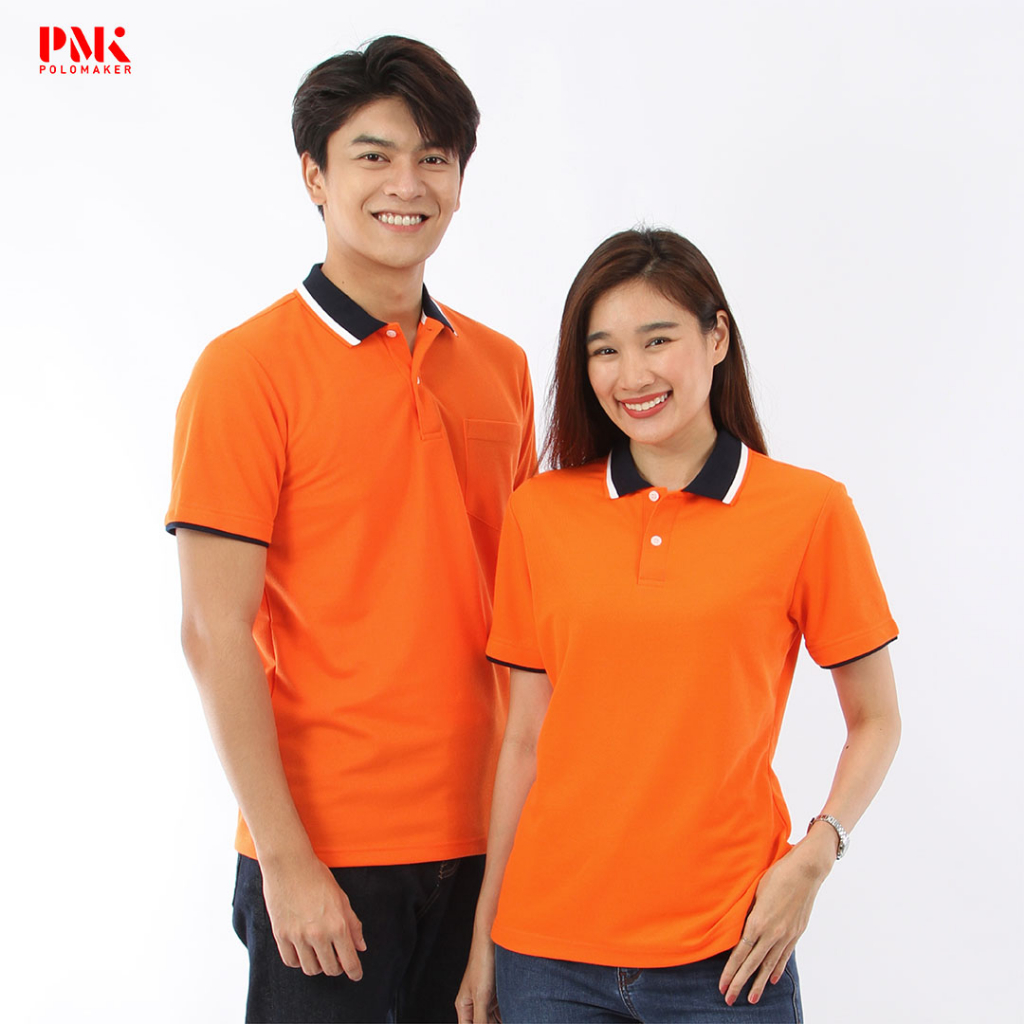 PMK - Kaneko PK11​​​8 สีส้ม - เสื้อโปโล Summer Collection ไม่ยับ อยู่ทรง