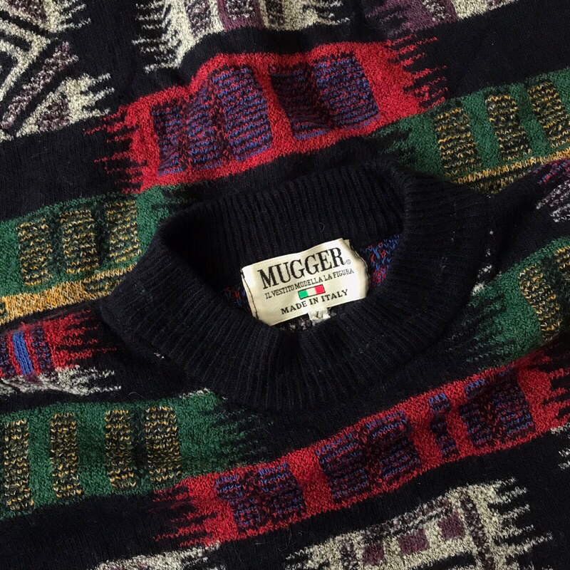Vintage 90s MUGGER Knitwear Coogi Made IN ITALY 🇮🇹