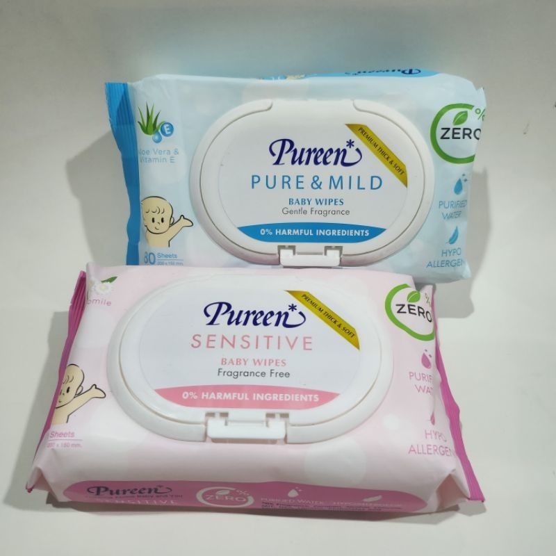 Pureen Baby Wipes เพียวรีน ทิชชู่เปียก 80 แผ่น