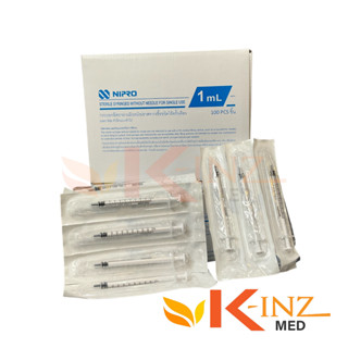 ไซริ้งค์พลาสติก นิปโปร NIPRO  ขนาด 1ml หัวจุกดำ Nipro Syringe 1 mL (Low dead space KDL) จำหน่ายต่อกล่อง 100 ชิ้น