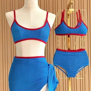 Kawachi - Bibi Swimsuit ( blue ) ชุดว่ายน้ำ บิกินี่