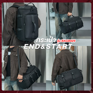 BAGB029 กระเป๋า END&amp;START กระเป๋าเดินทาง เสียบล้อลากได้ เนื้อผ้าหนา  หิ้ว  สะพายข้าง สะพายหลัง ได้