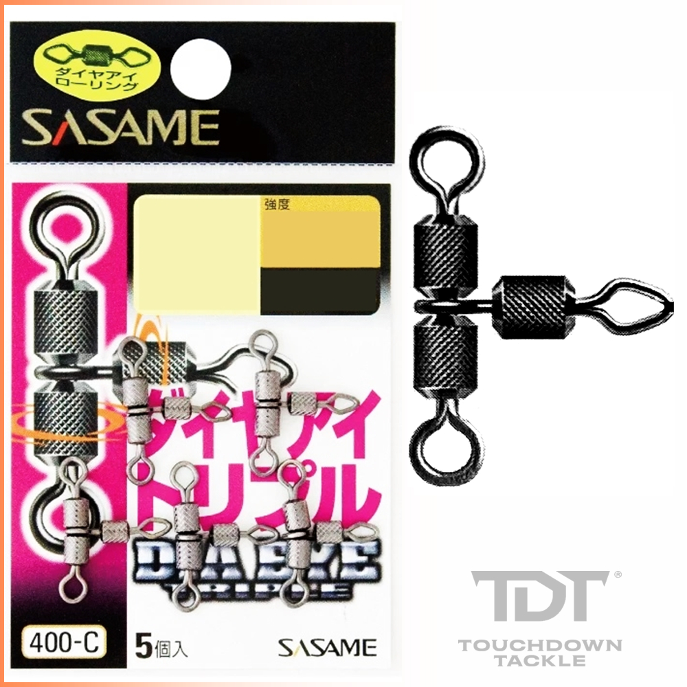 SASAME 400-C DAIMOND EYE TRIPLE SWIVEL   *** ลูกหมุนสามทาง ปลายแหลม ของแท้ 100% ***