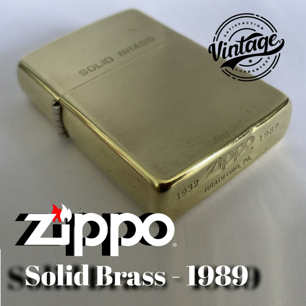 VINTAGE - Zippo Solid Brass 1932-1989 100% ZIPPO Original USA, rarely used. Year 1989